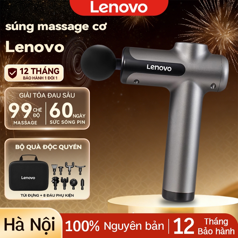 Máy massage cầm tay chính hãng Lenovo 99 mức lực đấm cực mạnh, máy massage cổ vai gáy, massage lưng giảm đau nhức