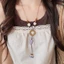 Áo Len Dài Vòng Cổ Boho Nâu Dây Sáp Dây Cổ, Vòng Tròn Gỗ Handmade Bằng Kính Gốm Vỏ Biển Sao Conch Mặt Dây Chuyền Vòng Cổ Có Thể Điều Chỉnh Cho Nữ