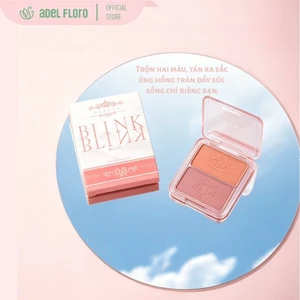 【Adel Floro】Bảng Phấn Má 2 Màu - Lì Mềm Hồng Nhạt, Kiềm Dầu, Lâu Trôi, Ửng Hồng Tự Nhiên, Nhũ Mịn