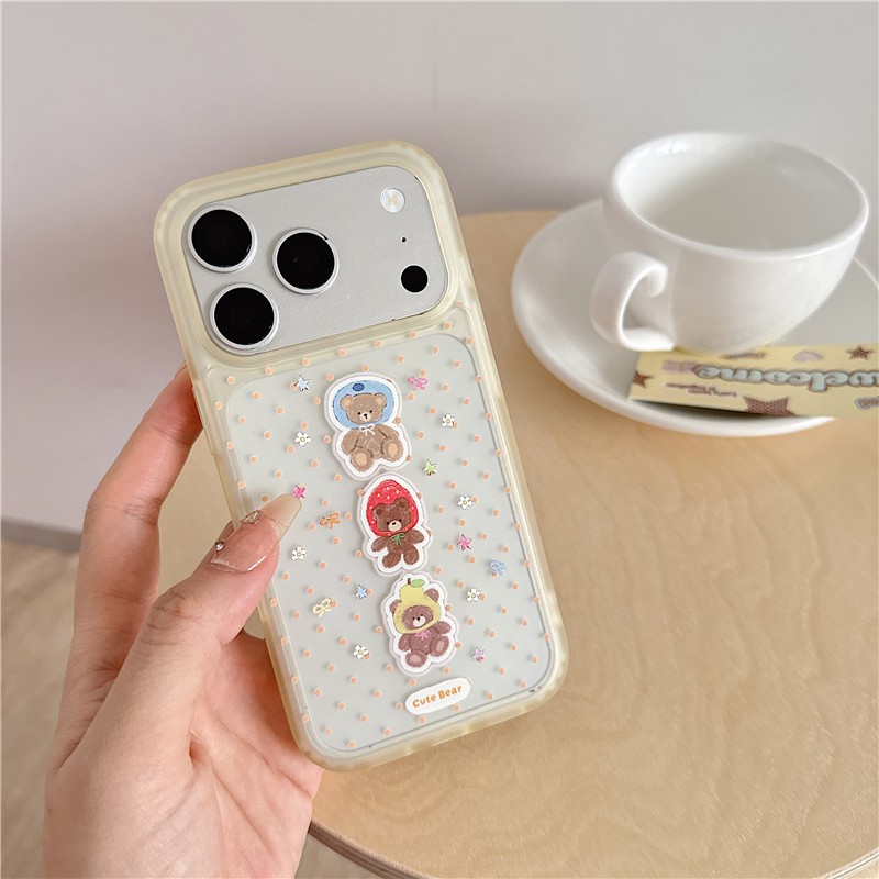Ốp điện thoại iPhone 17 Pro max Fruit Bear họa tiết TPU materia IMD