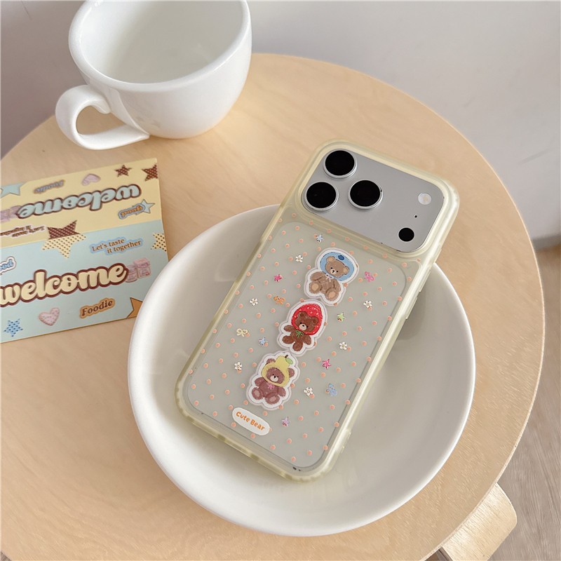 Ốp điện thoại iPhone 17 Pro max Fruit Bear họa tiết TPU materia IMD