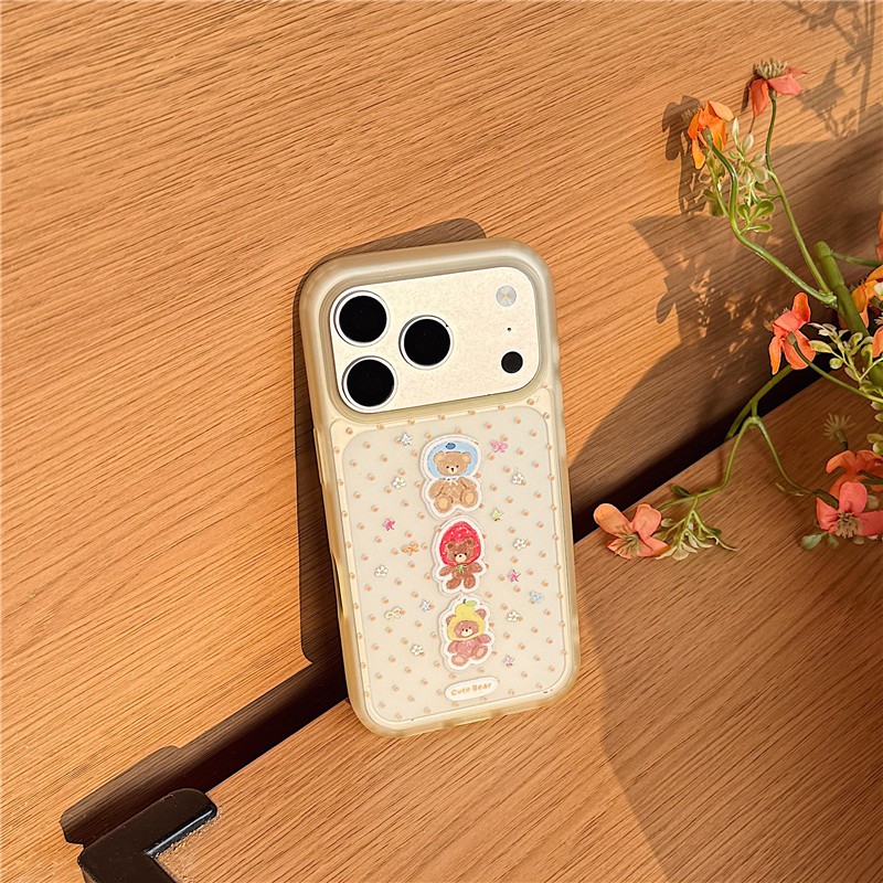Ốp điện thoại iPhone 17 Pro max Fruit Bear họa tiết TPU materia IMD