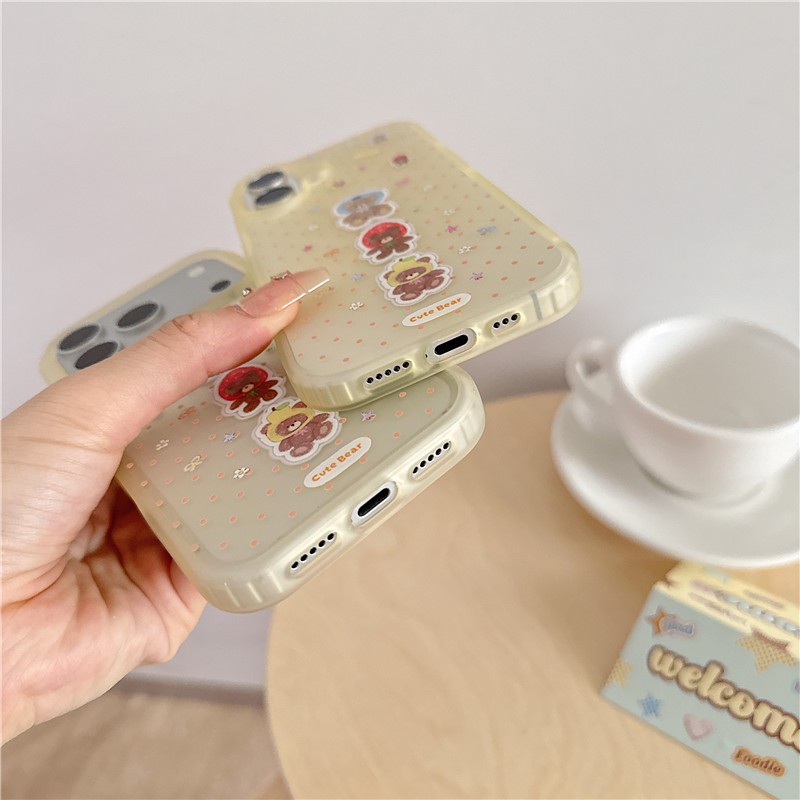 Ốp điện thoại iPhone 17 Pro max Fruit Bear họa tiết TPU materia IMD