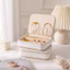 CASEGRACE Hộp Đựng Trang Sức Lưu Trữ Đôi Dây Kéo Da PU Di Động Trang Sức Tổ Chức Cho Nhẫn Bông Tai Dây Chuyền Hộp Quà Tặng