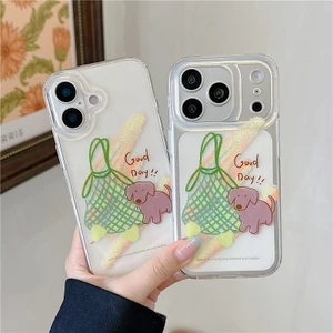IPhone 17 Pro max Túi đựng trái cây và họa tiết chó con TPU materia IMD xử lý Vỏ điện thoại