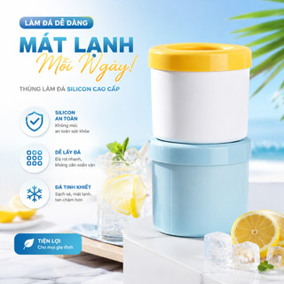 khay đá hình trụ làm đá tại nhà mùa hè khuôn đá silicone cấp thực phẩm mềm dẻo không dính dễ lấy đá một lần đầy ly đá nhỏ có nắp vệ sinh 3màu xanh trắng vàng ngẫu nhiên mua nhiều lợi hơn pha đồ uống cocktail cà phê đá văn phòng gia đình tiệc tùng cắm trại