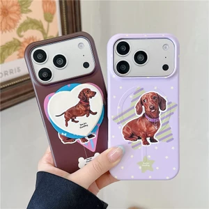 Ốp điện thoại PC materia họa tiết Dachshund cho iPhone 17 Pro max Dachshund