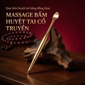 Cây Bấm Huyệt Tai Bằng Đồng Thau, Dụng Cụ Điều Hòa Cơ Thể, Lưu Thông Khí Huyết, Kích Thích Huyệt Đạo, Dụng Cụ Chăm Sóc Sức Khỏe Toàn Diện