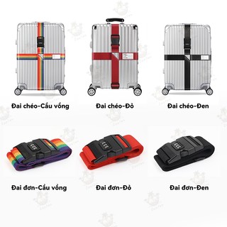 Dây đai hành lý khóa số du lịch, dây cố định vali có thể điều chỉnh chống thất lạc, an toàn tiện lợi