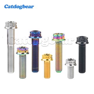 Bu lông titan Catdogbear M6x10 / 15 / 20 / 25 / 30 / 35 / 40 / 45 / 50mm GR5 Mặt bích Torx T30Flange Head để trang trí sửa đổi xe máy