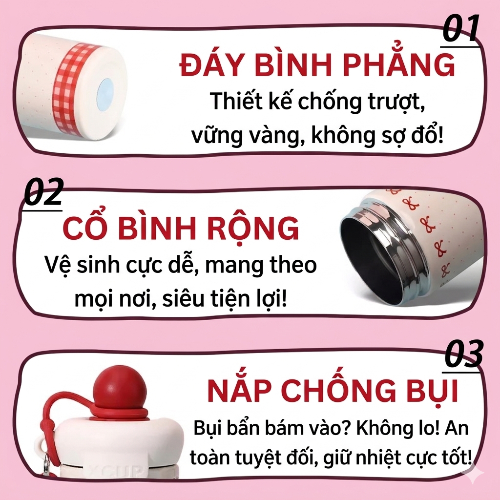 Bình Giữ Nhiệt Inox 316 Cao Cấp 600ml Có Ống Hút Hoạt Hình Dễ Thương Cho Bé Đi Học Có Quai Xách