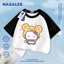 Mũ đội đầu hình gấu Hello Kitty in hình trẻ em ngắn tay Cotton nguyên chất loại A cho bé trai bé gái mùa hè Áo thun mặc đường phố phong cách mới