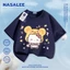 Mũ đội đầu hình gấu Hello Kitty in hình trẻ em ngắn tay Cotton nguyên chất loại A cho bé trai bé gái mùa hè Áo thun mặc đường phố phong cách mới