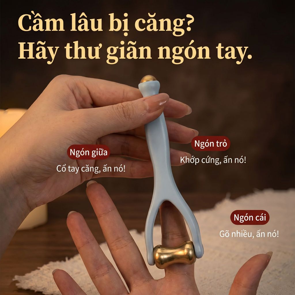 Dụng Cụ Massage Tay Ngón Tay Bằng Đồng Thau, Công Cụ Giảm Đau Nhức Khớp Ngón Tay, Hỗ Trợ Tê Bì Tay, Thư Giãn Cơ Tay, Dụng Cụ Trị Liệu Tại Nhà