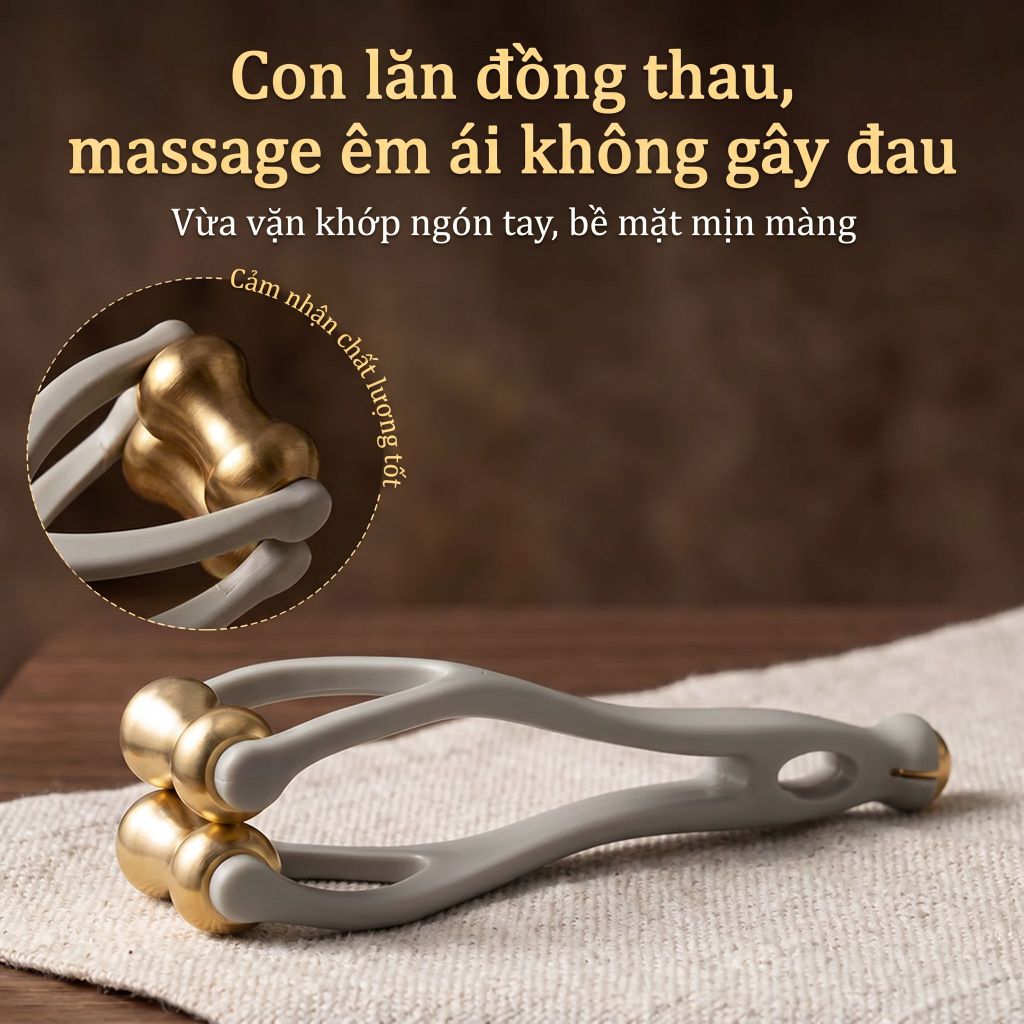 Dụng Cụ Massage Tay Ngón Tay Bằng Đồng Thau, Công Cụ Giảm Đau Nhức Khớp Ngón Tay, Hỗ Trợ Tê Bì Tay, Thư Giãn Cơ Tay, Dụng Cụ Trị Liệu Tại Nhà