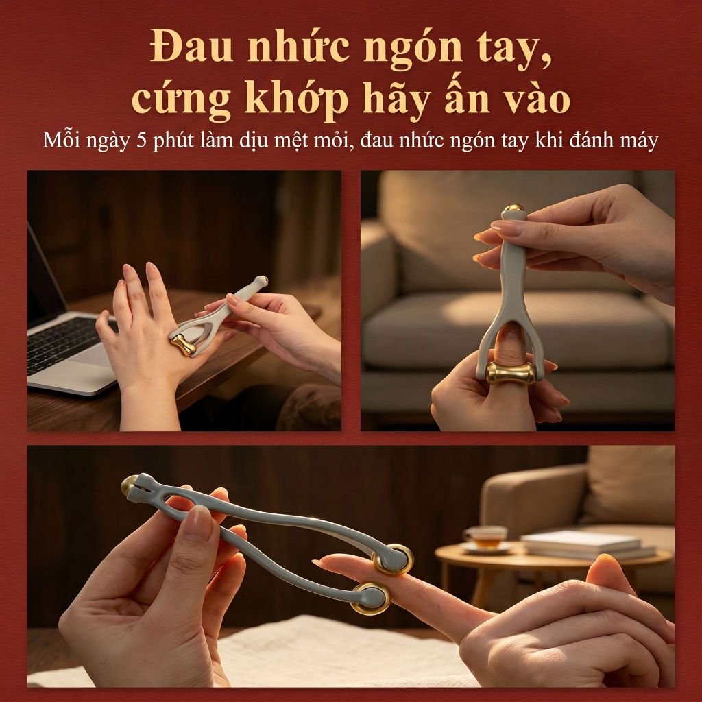 Dụng Cụ Massage Tay Ngón Tay Bằng Đồng Thau, Công Cụ Giảm Đau Nhức Khớp Ngón Tay, Hỗ Trợ Tê Bì Tay, Thư Giãn Cơ Tay, Dụng Cụ Trị Liệu Tại Nhà