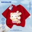 NASA Hello Kitty Thái Lan In hình giới hạn dành cho trẻ em Áo thun Cotton ngắn tay nguyên chất loại A cho bé trai bé gái Mùa hè Áo thun mặc đường phố phong cách mới