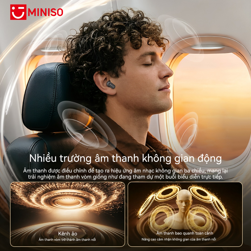 MINISO MS132 Tai nghe Bluetooth True Wireless  Bluetooth 6.0, độ trễ cực thấp, công nghệ chống ồn chủ động ENC. | BigBuy360 - bigbuy360.vn