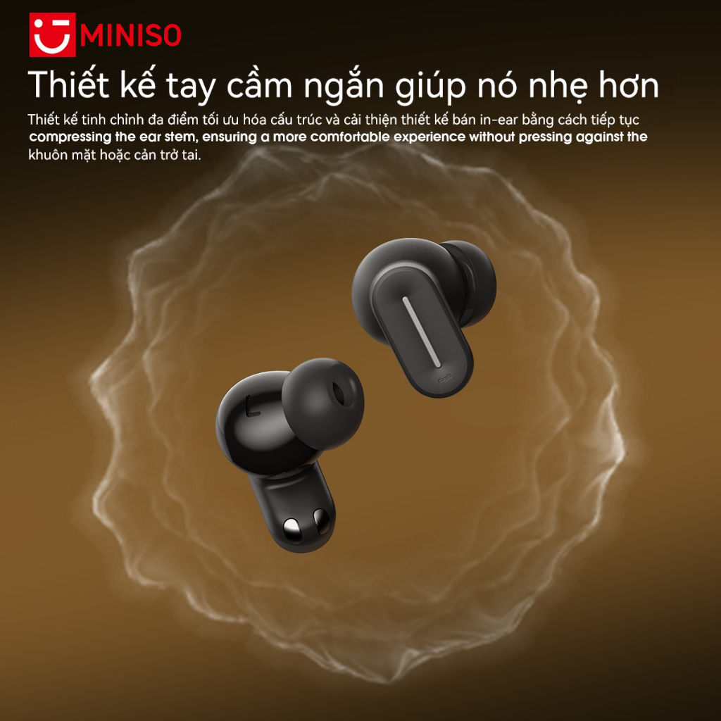MINISO MS132 Tai nghe Bluetooth True Wireless  Bluetooth 6.0, độ trễ cực thấp, công nghệ chống ồn chủ động ENC. | BigBuy360 - bigbuy360.vn