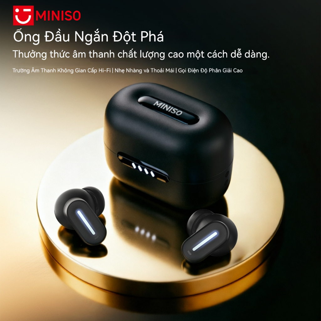 MINISO MS132 Tai nghe Bluetooth True Wireless  Bluetooth 6.0, độ trễ cực thấp, công nghệ chống ồn chủ động ENC. | BigBuy360 - bigbuy360.vn