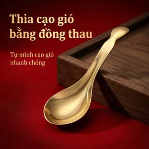 Thìa Cạo Gió Bằng Đồng Thau Nguyên Chất, Bộ Dụng Cụ Cạo Gió Massage Toàn Thân, Bấm Huyệt Giảm Đau Mỏi Cơ, Dụng Cụ Chăm Sóc Sức Khỏe Gia Đình
