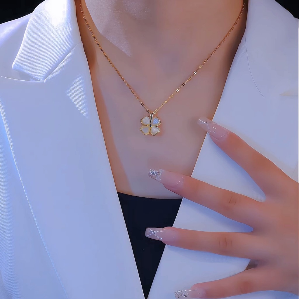 Dây Chuyền Opal Hình Trái Tim Mạ 14K Thanh Lịch Cho Nữ