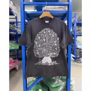 Vintage Family Tree Graphic Oversized Washed Cotton Áo thun Unisex Dạo Phố Tee