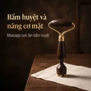 Con Lăn Massage Mặt Bằng Đồng, Cây Lăn Mặt Tiêu Sưng Giảm Bọng Mắt, Tăng Cường Tuần Hoàn Máu, Lưu Thông Bạch Huyết, Dụng Cụ Chăm Sóc Da Chuyên Sâu