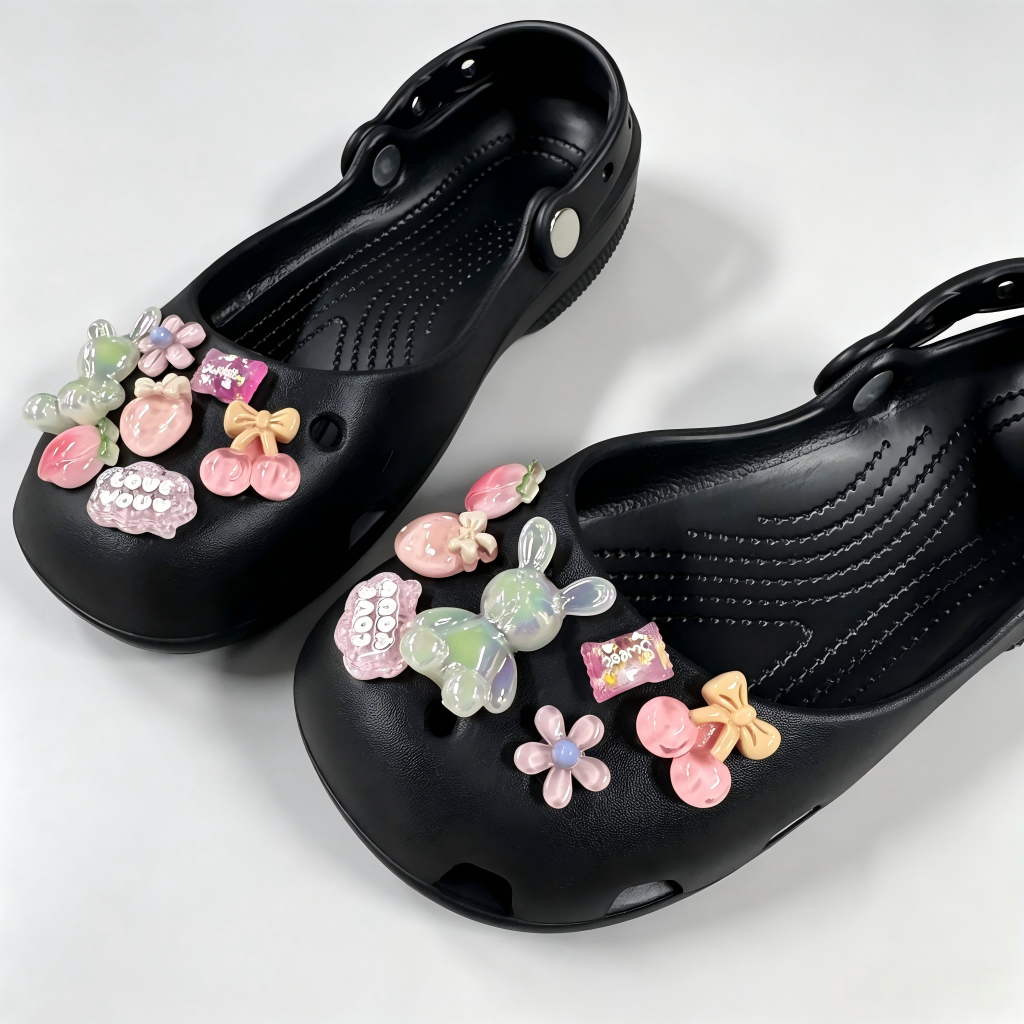 Phụ Nữ Bé Gái Tắc Sandal Giày DIY Quyến Rũ Phong Cách Dễ Thương Thỏ Hồng Mặt Dây Chuyền Nút Lỗ Giày Trang Trí Bộ Phụ Kiện Quà Tặng