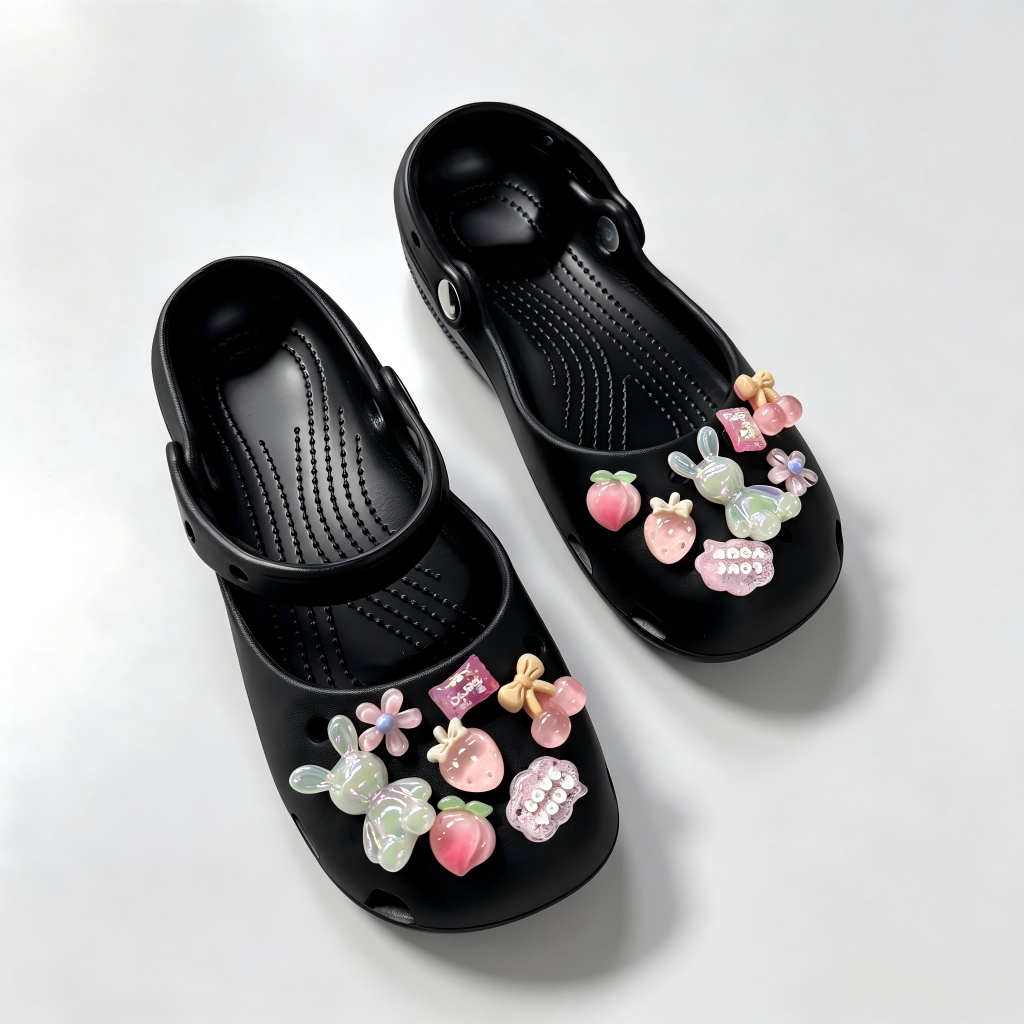 Phụ Nữ Bé Gái Tắc Sandal Giày DIY Quyến Rũ Phong Cách Dễ Thương Thỏ Hồng Mặt Dây Chuyền Nút Lỗ Giày Trang Trí Bộ Phụ Kiện Quà Tặng