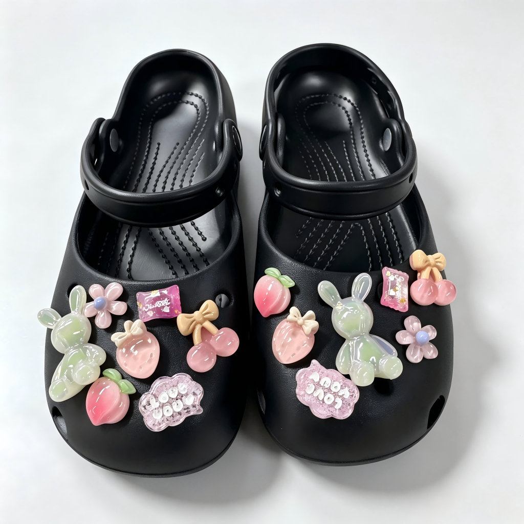 Phụ Nữ Bé Gái Tắc Sandal Giày DIY Quyến Rũ Phong Cách Dễ Thương Thỏ Hồng Mặt Dây Chuyền Nút Lỗ Giày Trang Trí Bộ Phụ Kiện Quà Tặng
