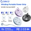 Dải nguồn cuộn dây di động ORICO 3 Ổ cắm US + 2USB-A + 1Type-C PD Sạc nhanh Dây nối dài du lịch Cắm phẳng Bảng điện bảo vệ chống sét