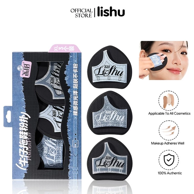 Bông Mút Trang Điểm Lishu Siêu Mềm Dễ Tán Kem Nền Mút Phấn Cao Cấp (3 MóN)Bông Mút Trang Điểm Lishu Siêu Mềm - Dễ Tán Kem Nền, Kháng Hút Nền, Cho Lớp Nền Mịn Màng (3 Cái)