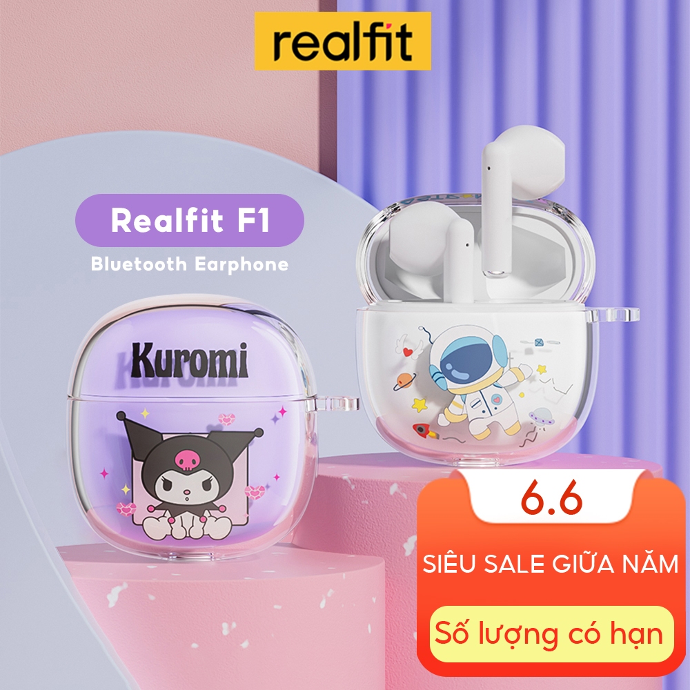 【Livestream】Tai nghe Bluetooth Realfit F1 có Mic Chất lượng âm thanh tuyệt vời Phát lại 5 giờ