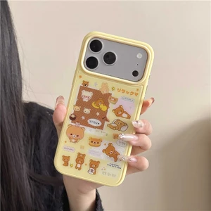 Ốp điện thoại chất liệu Acrylic họa tiết gấu thư giãn cho iPhone 17 Pro Max