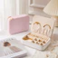 CASEGRACE Hộp Đựng Trang Sức Lưu Trữ Đôi Dây Kéo Da PU Di Động Trang Sức Tổ Chức Cho Nhẫn Bông Tai Dây Chuyền Hộp Quà Tặng