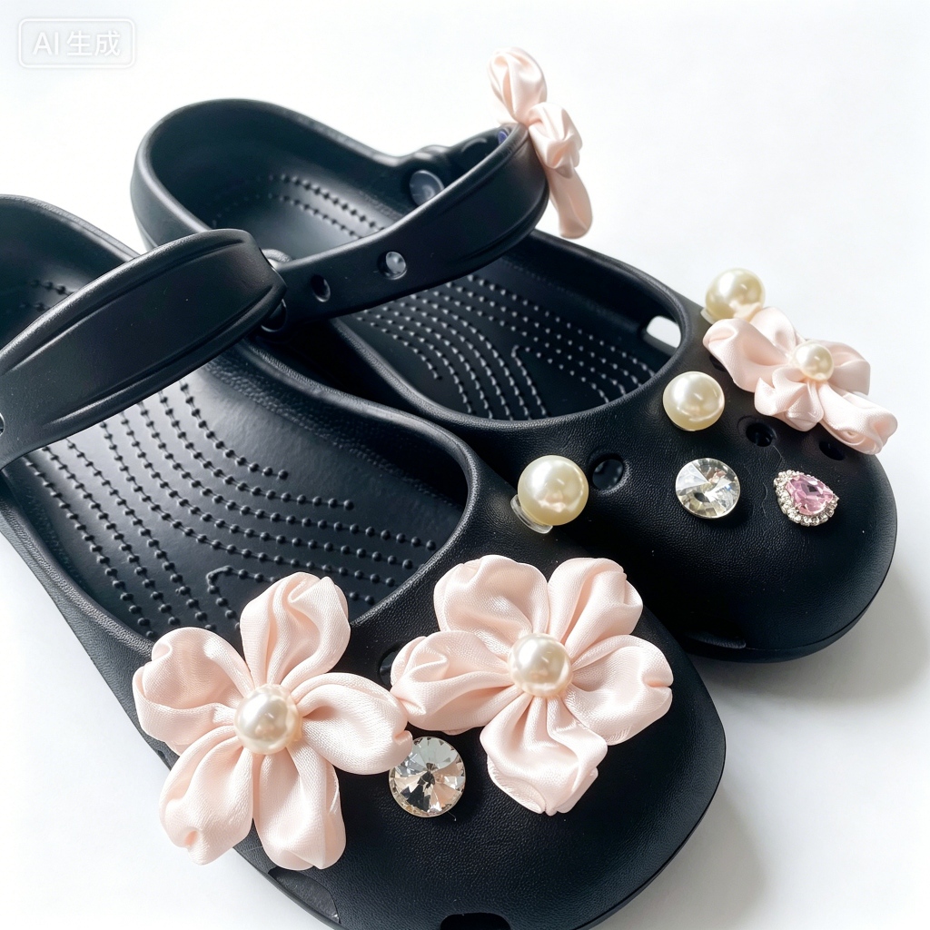 Phụ Nữ Bé Gái Tắc Sandal Giày DIY Quyến Rũ Phong Cách Dễ Thương Hoa Hồng Mặt Dây Chuyền Nút Lỗ Giày Trang Trí Bộ Phụ Kiện Quà Tặng