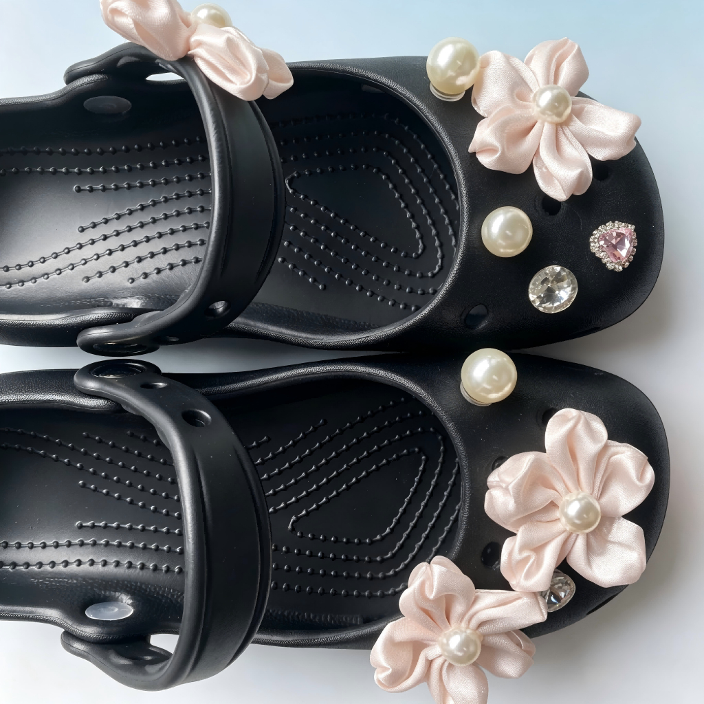 Phụ Nữ Bé Gái Tắc Sandal Giày DIY Quyến Rũ Phong Cách Dễ Thương Hoa Hồng Mặt Dây Chuyền Nút Lỗ Giày Trang Trí Bộ Phụ Kiện Quà Tặng