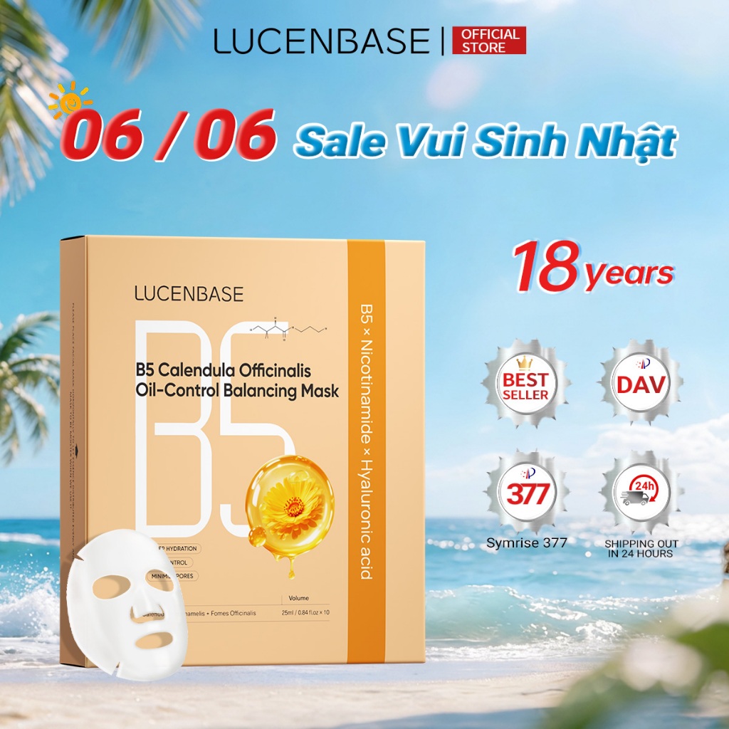 Mặt Nạ B5 LUCENBASE Calendula - Làm Dịu Da Tức Thì & Cân Bằng Độ Ẩm (10 ...