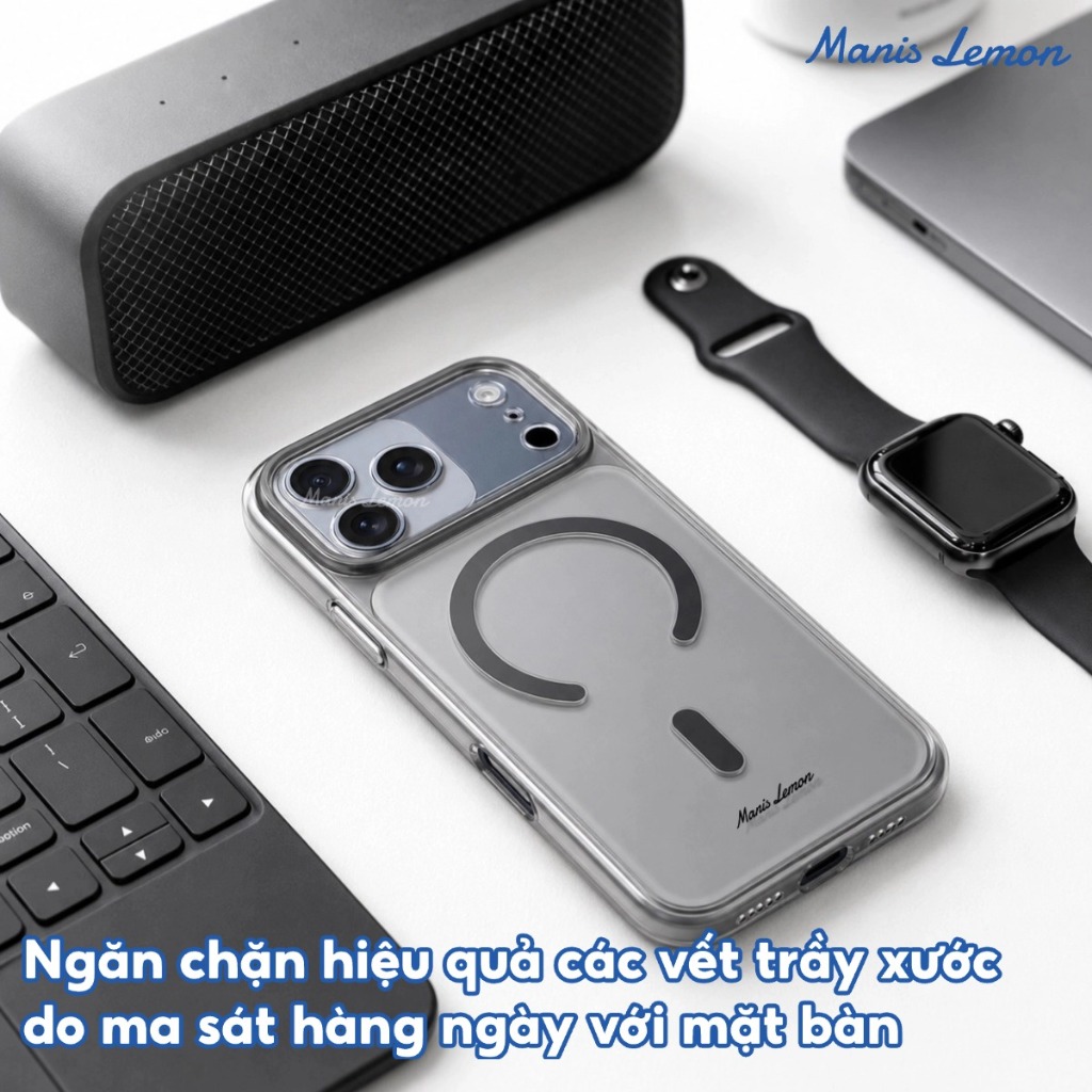 Manis Lemon Ốp Lưng Trong Suốt Vĩnh Viễn Không Ố Vàng Kèm Bảo Vệ Camera cho iPhone 17 Pro Max 16 15 14 13