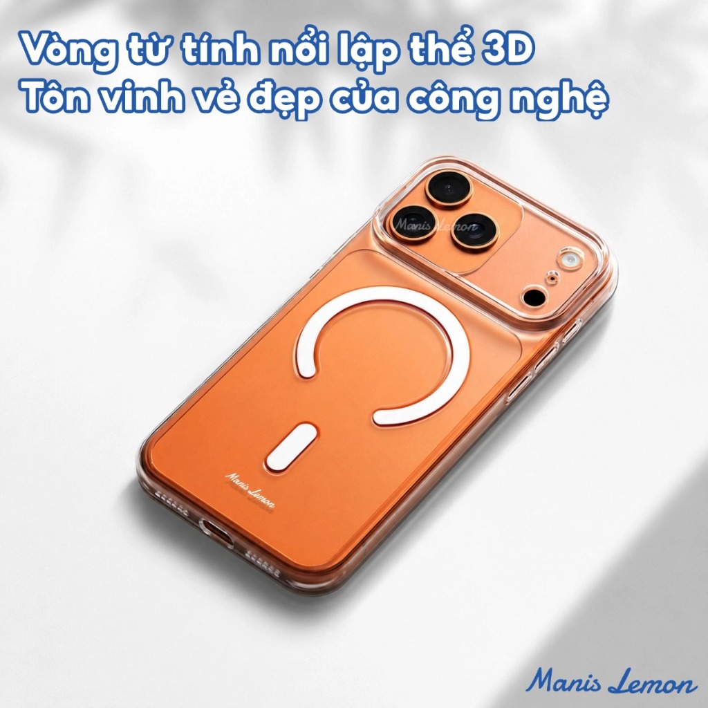 Manis Lemon Ốp Lưng Trong Suốt Vĩnh Viễn Không Ố Vàng Kèm Bảo Vệ Camera cho iPhone 17 Pro Max 16 15 14 13