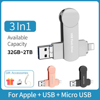 Điện thoại di động u Disk 1TB 2TB usb3.0 Thích hợp cho Apple Android Ổ đĩa Flash đa chức năng Bộ nhớ dữ liệu ngoài