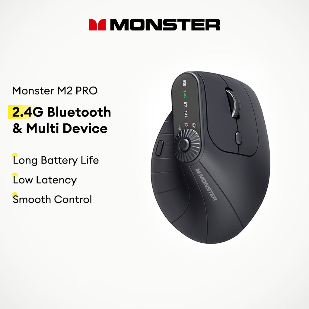 Chuột không dây Monster M2 PRO 2.4G Bluetooth Tương thích Nhiều thiết bị Tuổi thọ pin dài Độ trễ thấp
