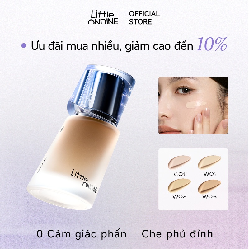 Little Ondine Kem Nền Che Khuyết Điểm Mờ Mịn Quang Học Che khuyết điểm, Kiềm dầu, Lâu trôi, Chống nước, Chống mồ hôi