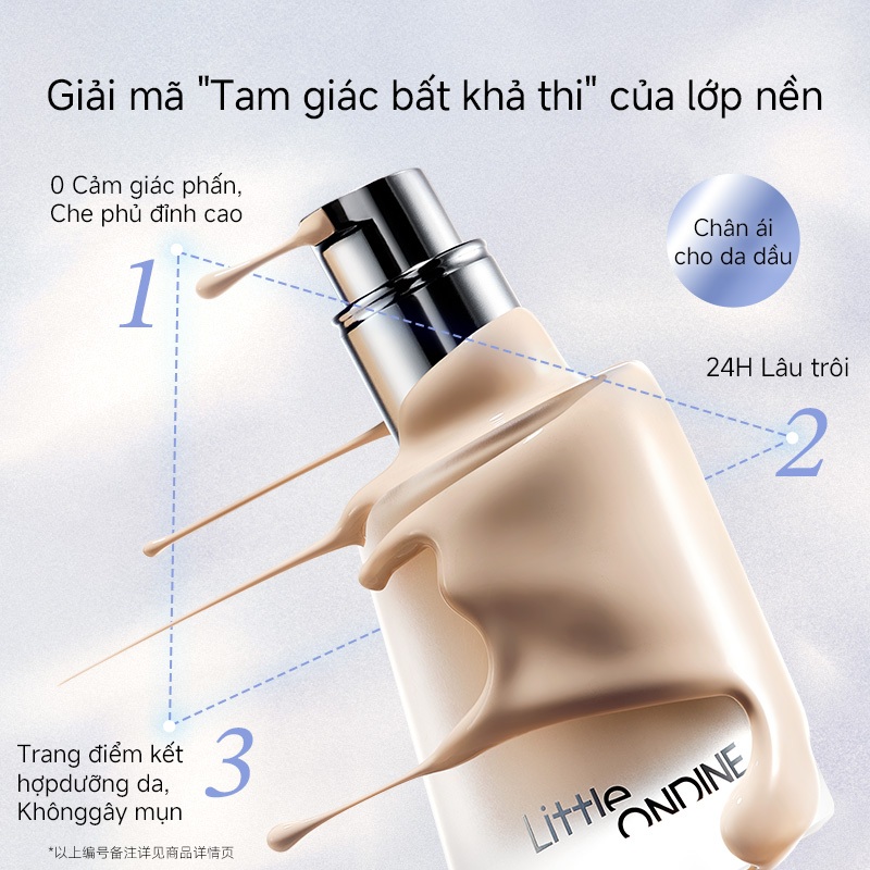 Little Ondine Kem Nền Che Khuyết Điểm Mờ Mịn Quang Học Che khuyết điểm, Kiềm dầu, Lâu trôi, Chống nước, Chống mồ hôi