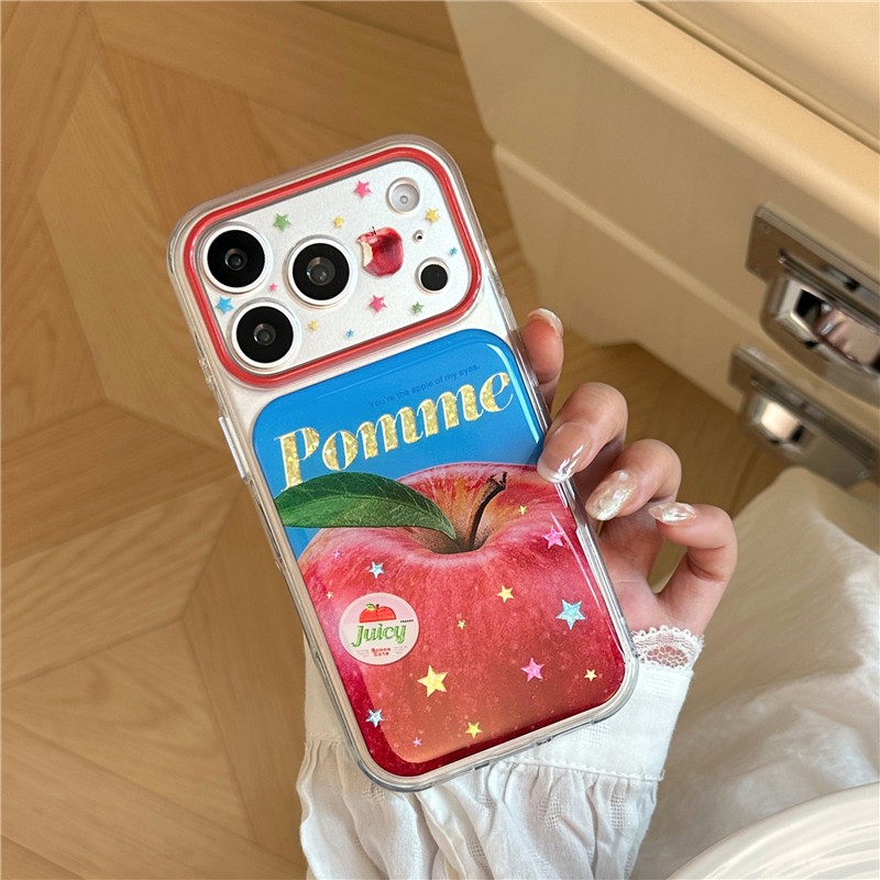 IPhone 17 Pro Max Họa tiết hoa quả mạ vàng Nhúng trong vỏ điện thoại chất liệu keo
