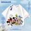 NASA Disney Family In hình trẻ em ngắn tay Cotton nguyên chất loại A cho bé trai bé gái mùa hè Áo thun mặc đường phố phong cách mới