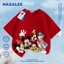 NASA Disney Family In hình trẻ em ngắn tay Cotton nguyên chất loại A cho bé trai bé gái mùa hè Áo thun mặc đường phố phong cách mới