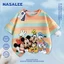 NASA Disney Family In hình trẻ em ngắn tay Cotton nguyên chất loại A cho bé trai bé gái mùa hè Áo thun mặc đường phố phong cách mới