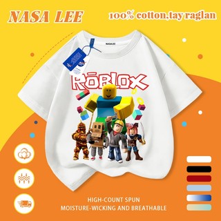 [Giao hàng trong ngày] Áo thun Cotton trắng nguyên chất thoáng khí cho trẻ em NASA Phim hoạt hình Phong cách Pixel Nhân vật trò chơi In hình hợp thời trang Bé trai 3-16 tuổi Bé gái tay ngắn thông thường